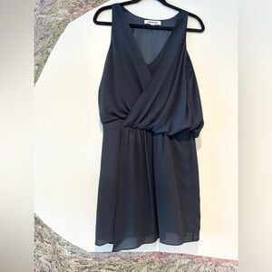 Elizabeth and James Tiana navy blue draped chiffon surplice mini   6